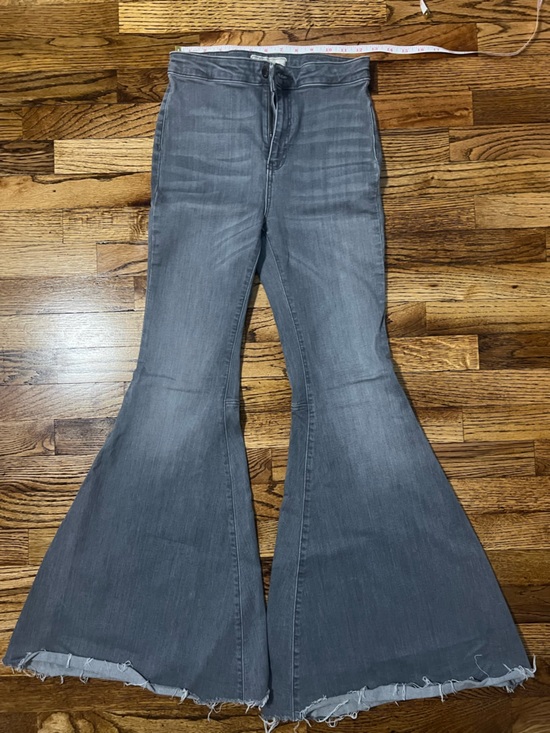 Free People Denim - Free People Gray Flare Jeans - Mid Gray Stretch Denim